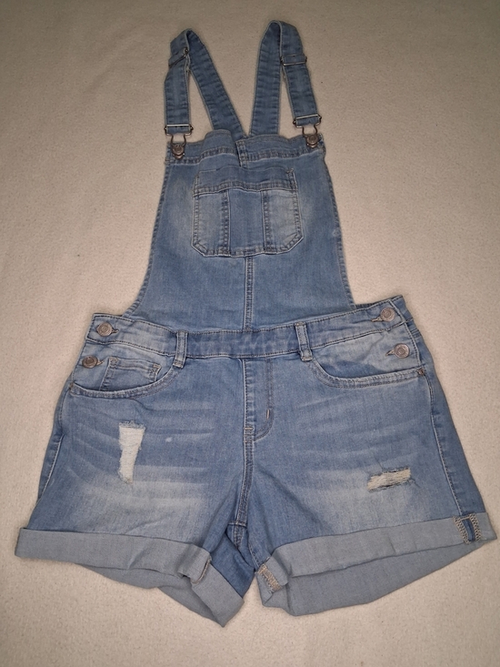 Ardene Pants - Ardene Junior Women Light Blue Denim Overall Shorts